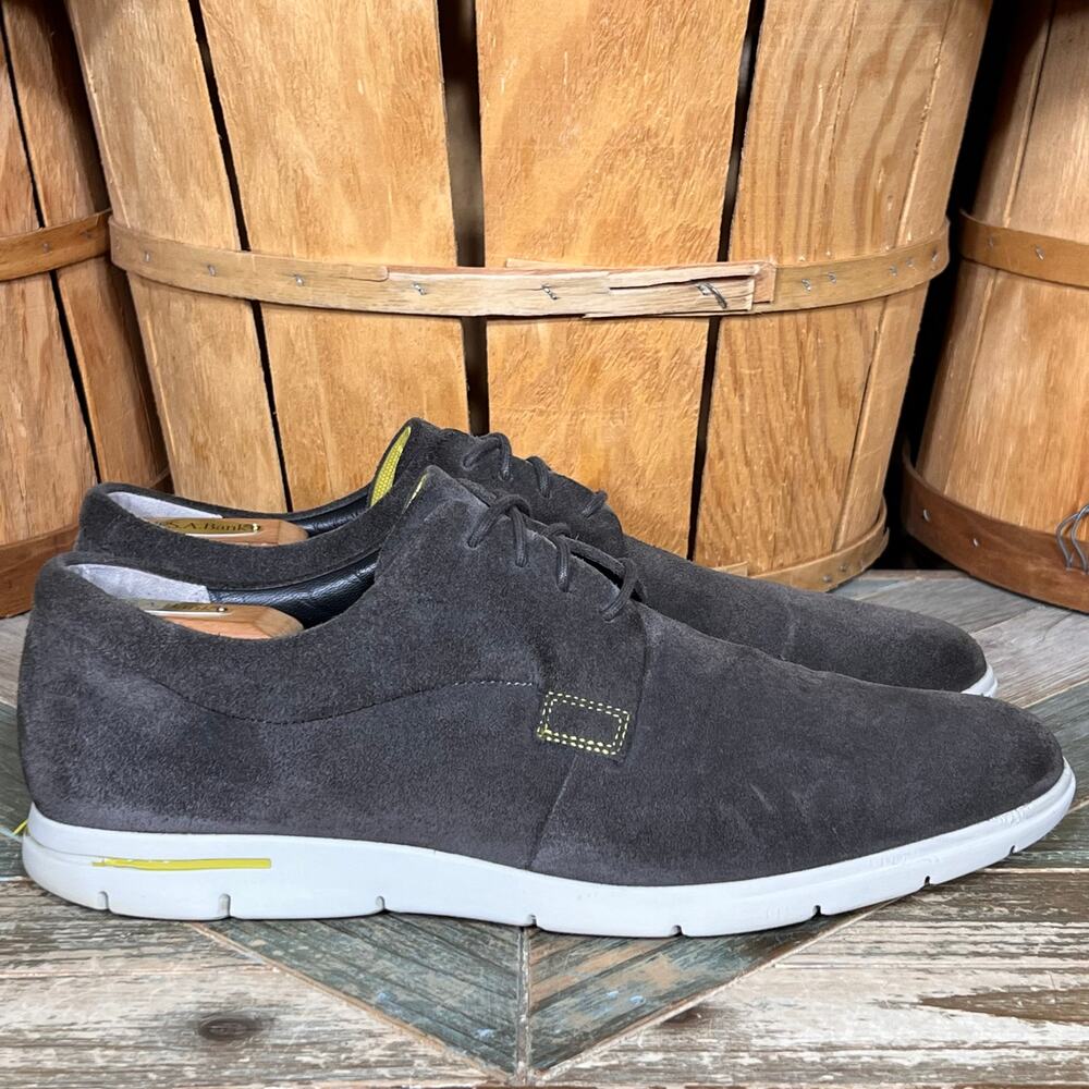 Clarks Denner Motion Plain Toe Gray Suede Comfort Oxford Sneakers Mens Size 12